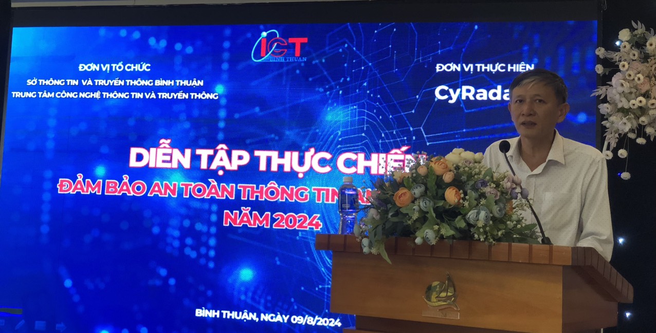 BÌNH THUẬN TỔ CHỨC DIỄN TẬP THỰC CHIẾN AN NINH MẠNG 2024 VỚI CHỦ ĐỀ TẤN CÔNG MÃ HÓA DỮ LIỆU