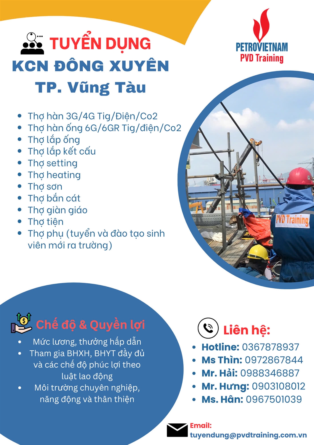 PETROVIETNAM PVD TRAINING TUYỂN DỤNG