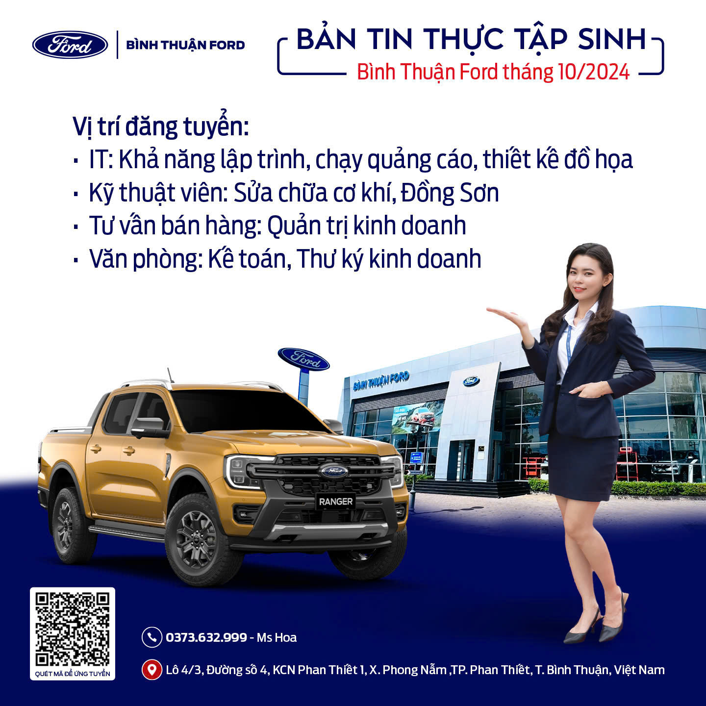 FORD BÌNH THUẬN TUYỂN THỰC TẬP SINH