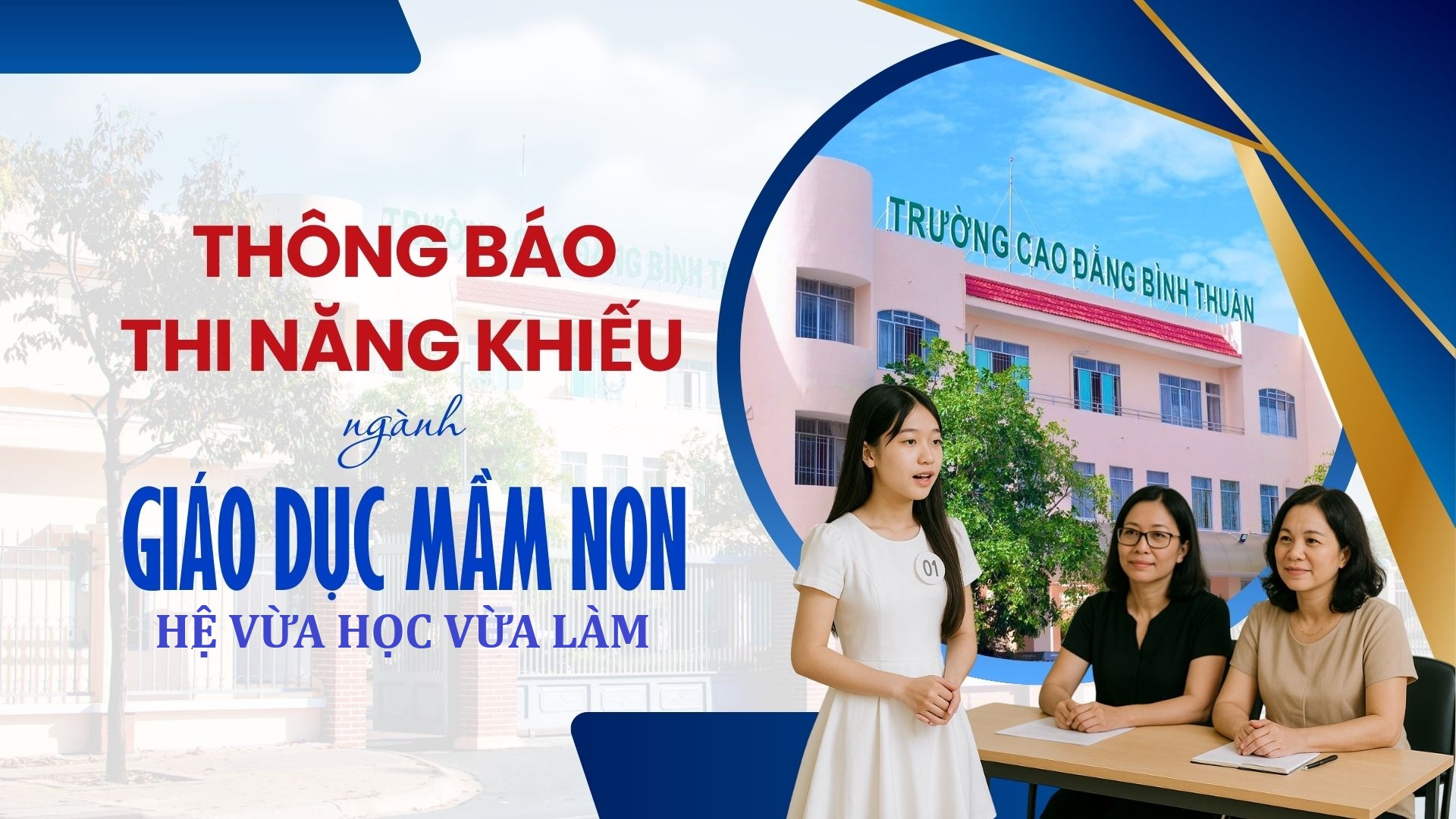 Thông báo thi tuyển sinh môn Năng khiếu ngành Giáo dục Mầm non Trình độ cao đẳng, hình thức đào tạo vừa làm vừa học, năm 2025