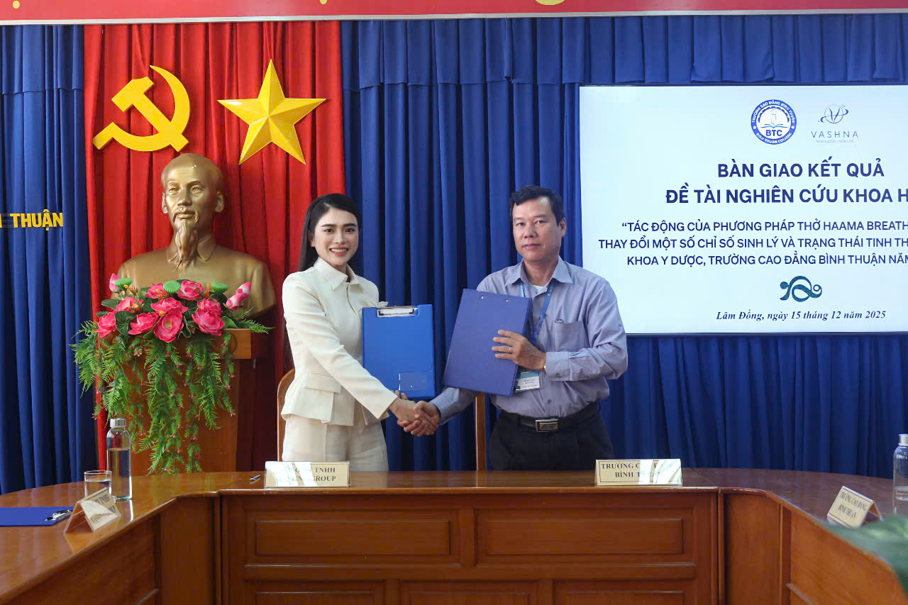 Trường Cao đẳng Bình Thuận chuyển giao kết quả nghiên cứu khoa học cho công ty TNHH Vashna Group