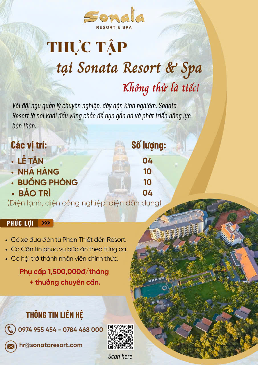 Sonata Resort & Spa Tuyển dụng