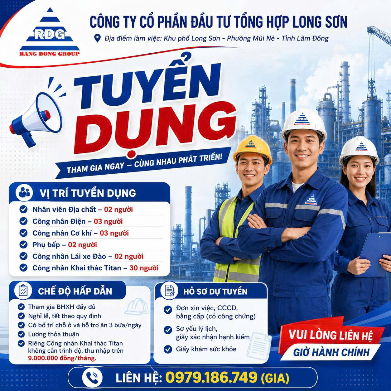 Công ty cổ phần đầu tư tổng hợp Long Sơn tuyển dụng